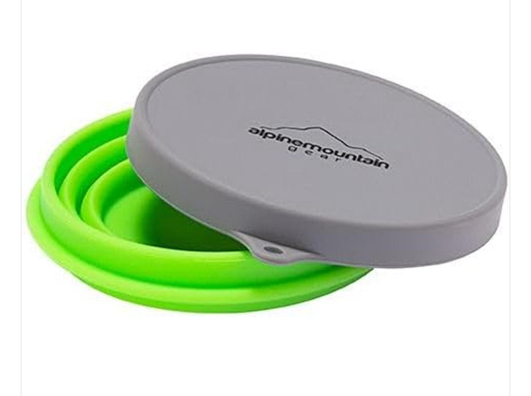 Alpine Mountain Gear Collapsible Silicone Container w/Lid - Med. Green (AMGCSB-M)