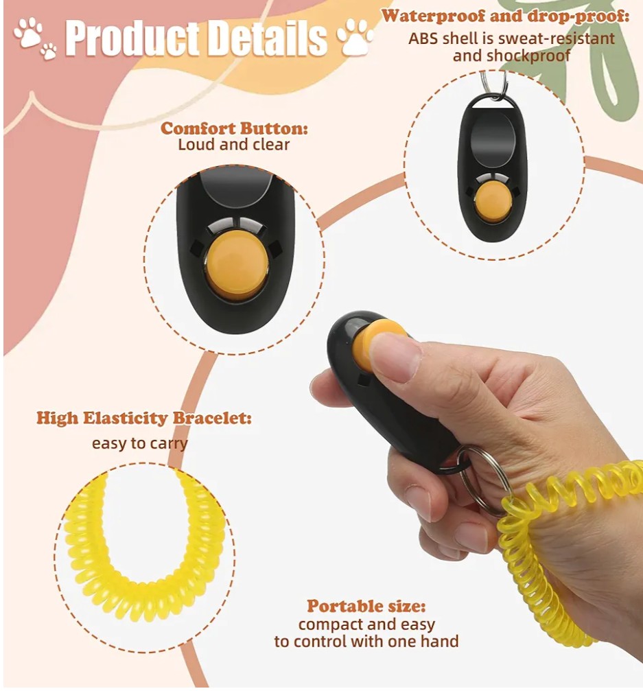 Dog Training Kit, Dog Whistle to Stop Barking Neighbors Dog, Dog Clicker for Training, Adjustable Ultrasonic Silent Dog Whistle(Black)