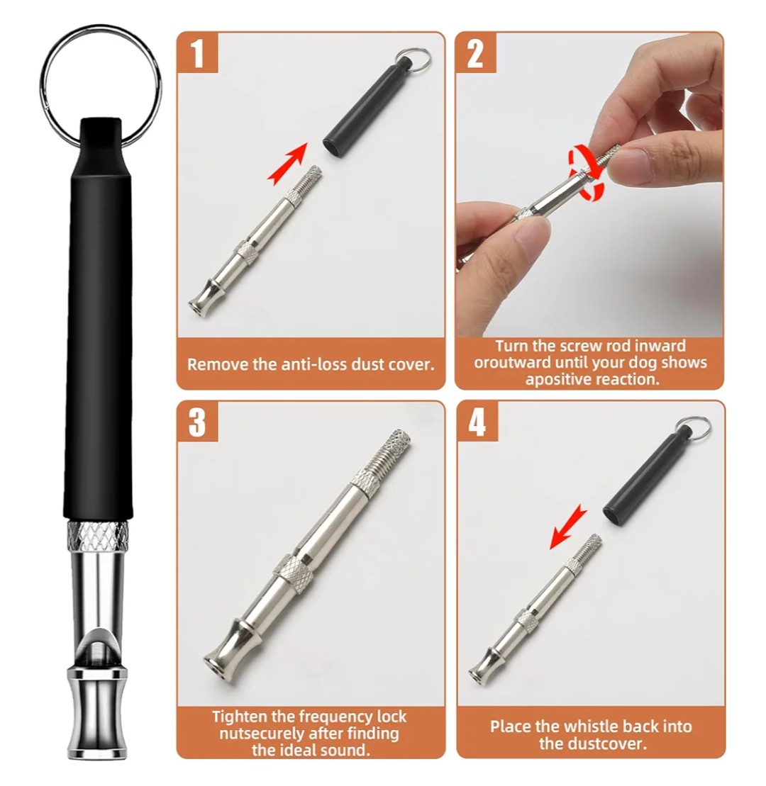 Dog Training Kit, Dog Whistle to Stop Barking Neighbors Dog, Dog Clicker for Training, Adjustable Ultrasonic Silent Dog Whistle(Black)