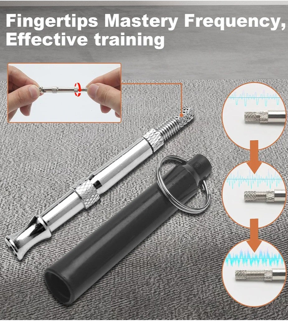 Dog Training Kit, Dog Whistle to Stop Barking Neighbors Dog, Dog Clicker for Training, Adjustable Ultrasonic Silent Dog Whistle(Black)