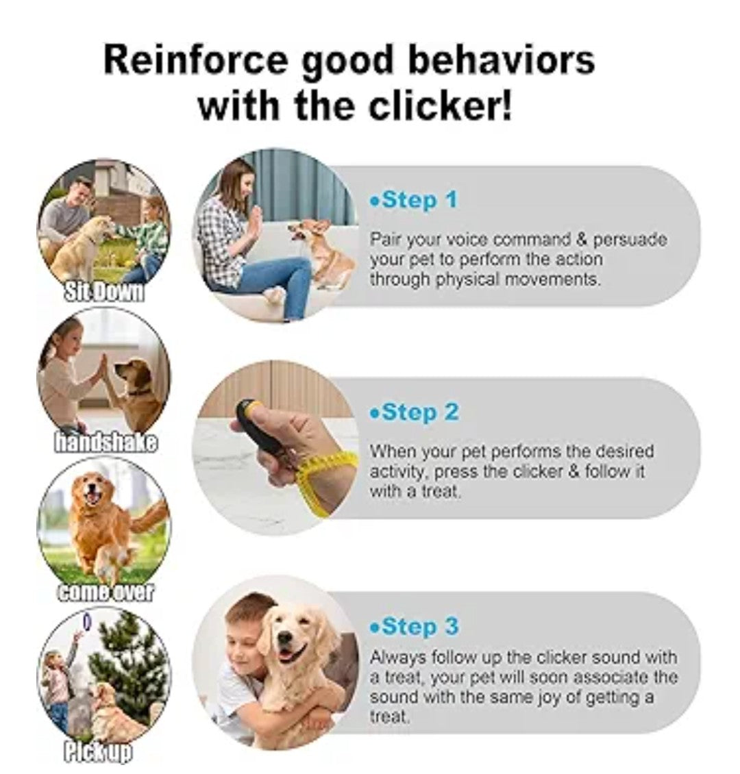 Dog Training Kit, Dog Whistle to Stop Barking Neighbors Dog, Dog Clicker for Training, Adjustable Ultrasonic Silent Dog Whistle(Black)