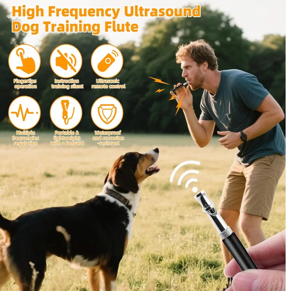 Dog Training Kit, Dog Whistle to Stop Barking Neighbors Dog, Dog Clicker for Training, Adjustable Ultrasonic Silent Dog Whistle(Black)