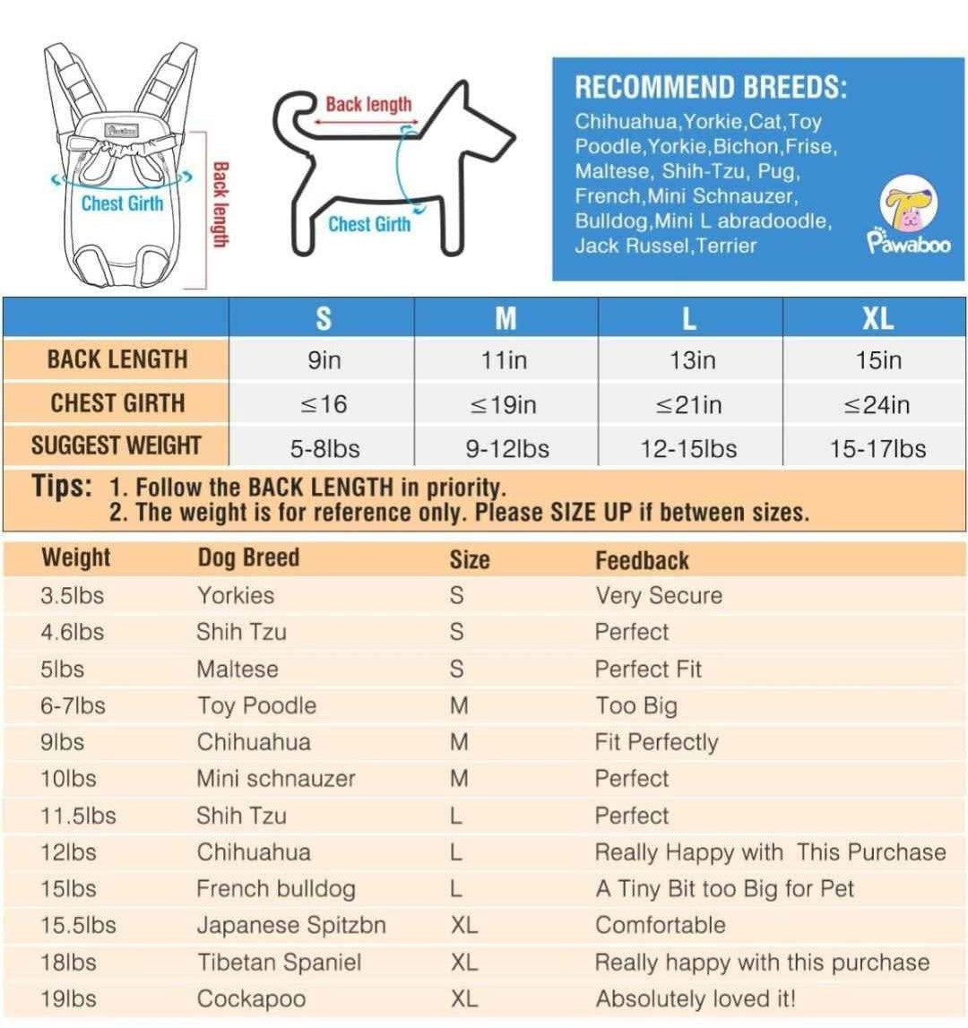 Pawaboo Pet Carrier Backpack, Adjustable Pet Front Cat Dog Carrier Backpack Travel Bag, Legs Out, Easy-Fit for Traveling Hiking Camping for Small Medium Dogs Cats Puppies, XL, Blue