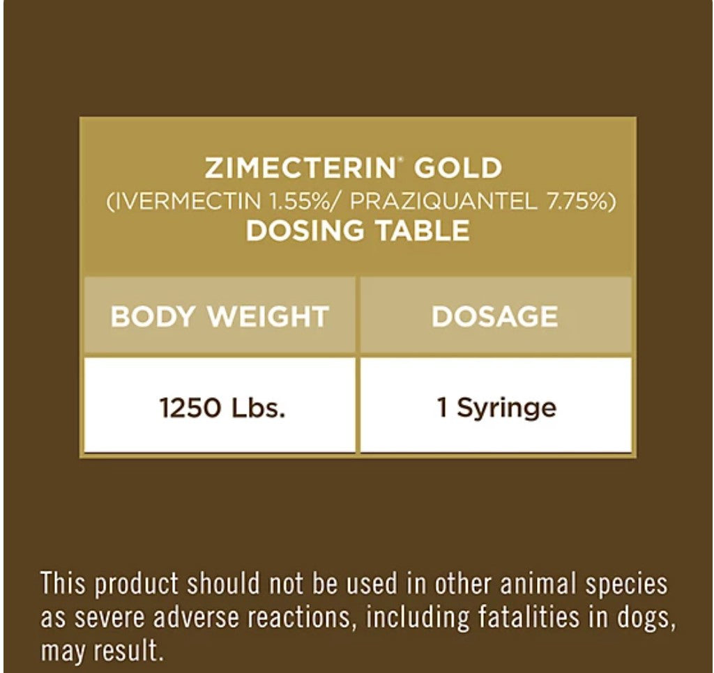 Zimecterin Gold Horse Dewormer Paste, 7.35g