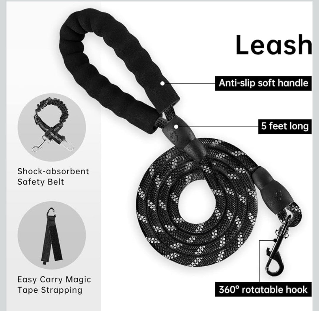 IVY&LANE No Pull Dog Harness with Leash Set, Reflective No Choke Pet Vest,Adjustable Oxford Dog Vest Harness with Easy Control Handle for Small Dogs (Checkered Beige,S)