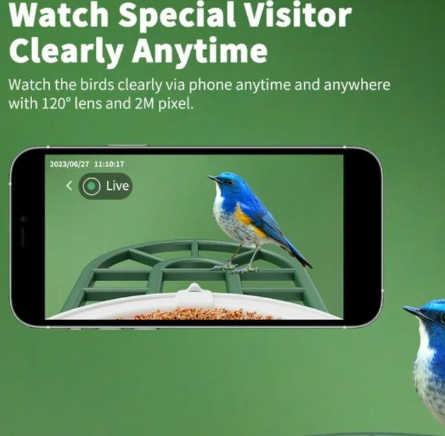 Smart Bird Feeder with Camera, WiFi Bird Watching Camera, AI Recognition, Solar Powered, Squirrel Proof, 1080p HD, Gift for Bird Lovers