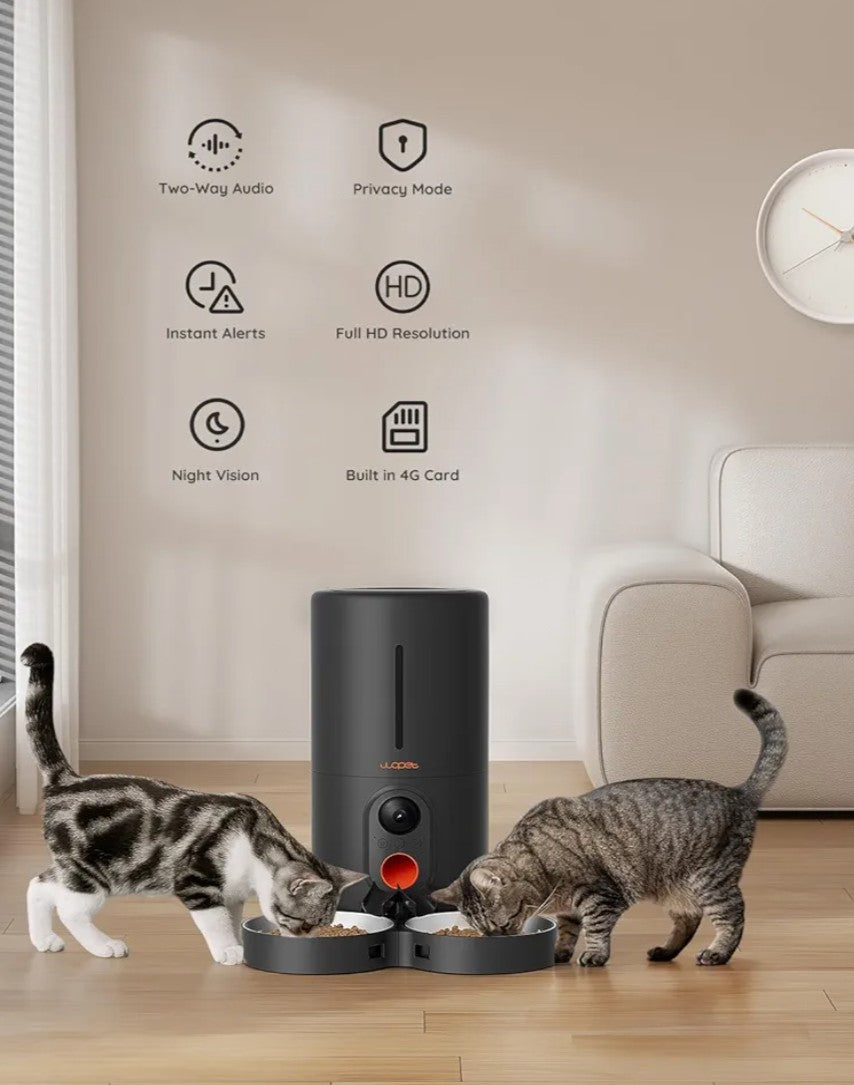 WOpet Heritage View Automatic Pet Feeder with Camera [Dual Bowls]