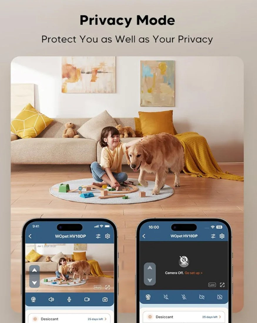 WOpet Heritage View Automatic Pet Feeder with Camera [Dual Bowls]