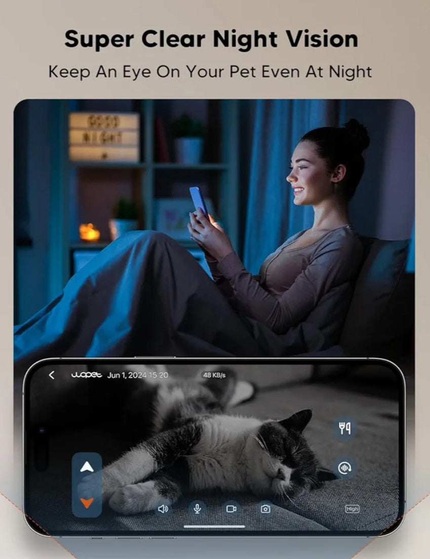 WOpet Heritage View Automatic Pet Feeder with Camera [Dual Bowls]