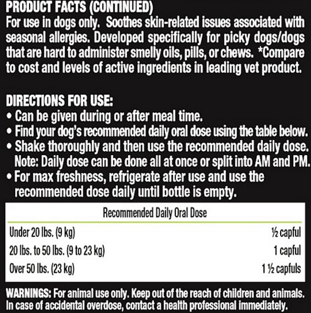 Liquid-Vet K9 Itch and Allergy Support Skin and Coat Supplement for Dogs, Pot Roast Flavor, 32 oz.