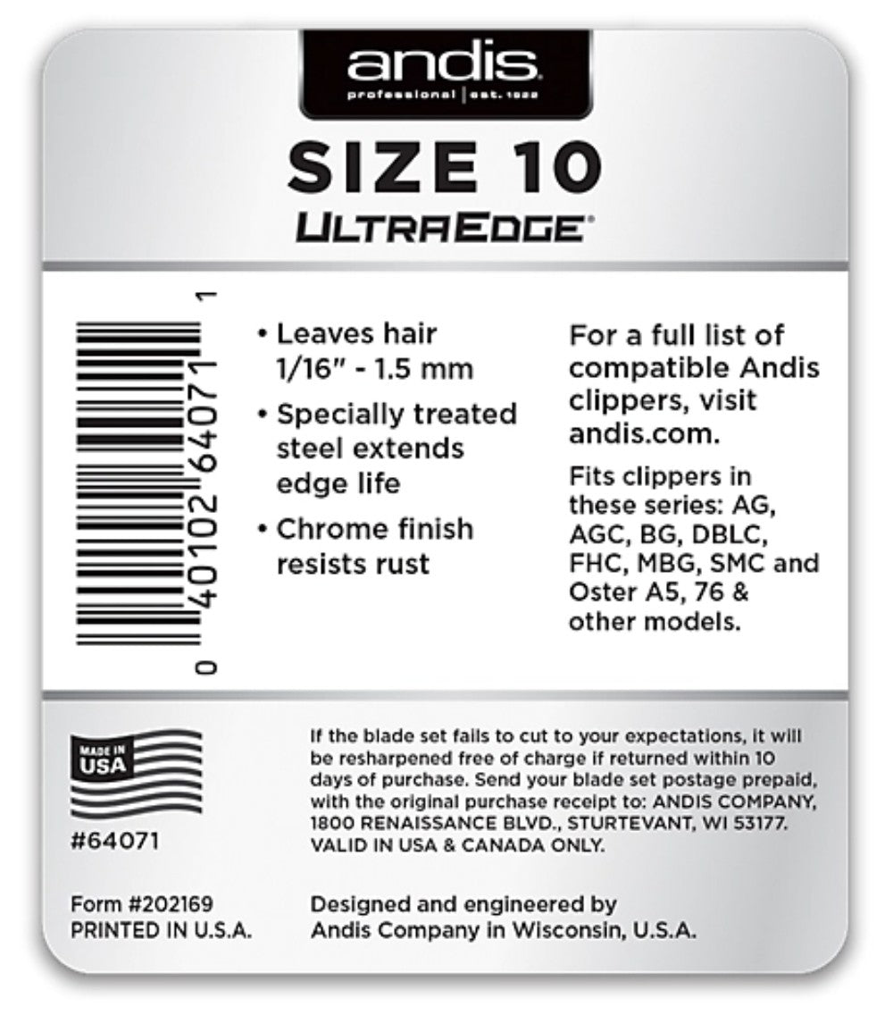 Andis #10 UltraEdge Detachable Clipper Blade