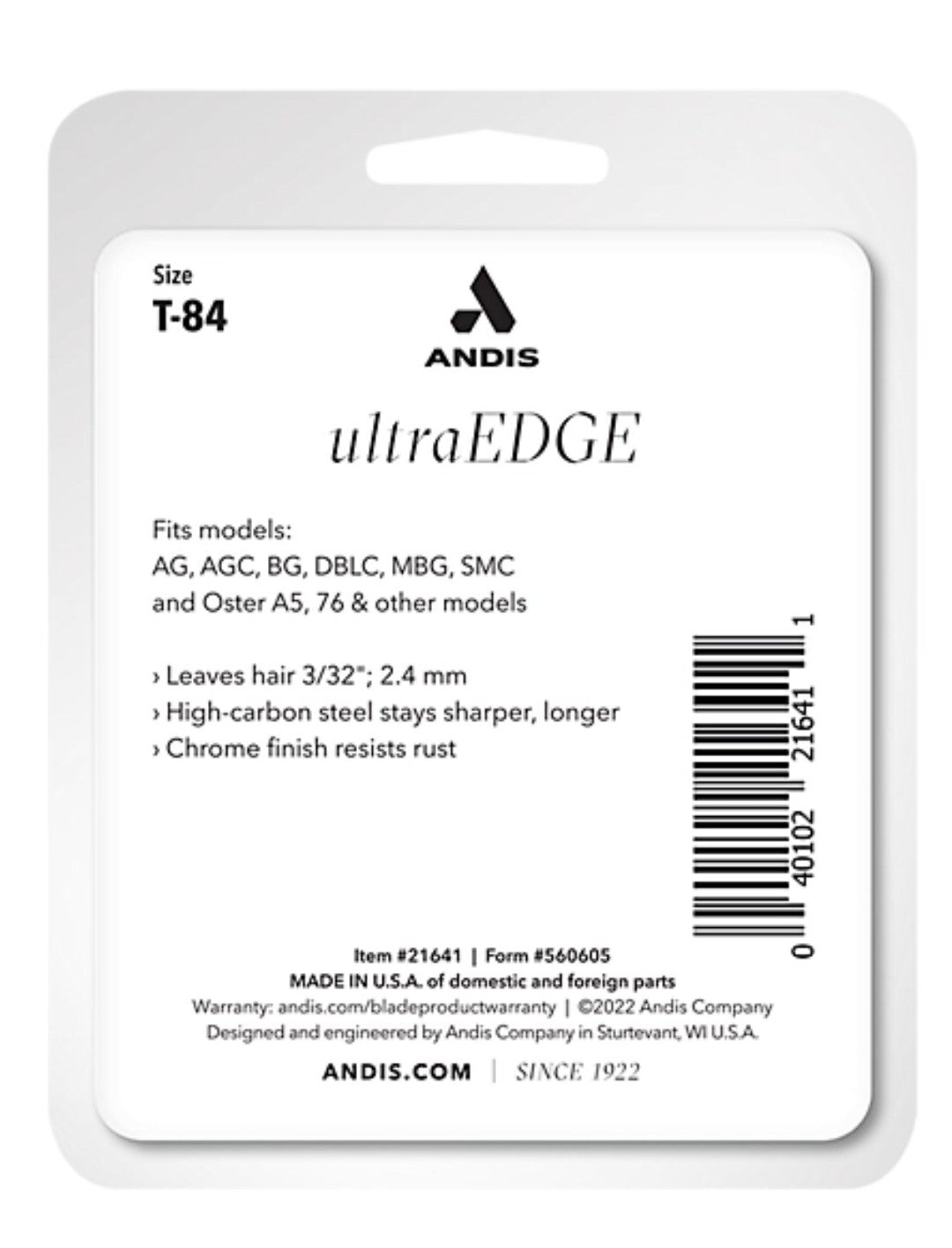 Andis T-84 UltraEdge Detachable Clipper Blade