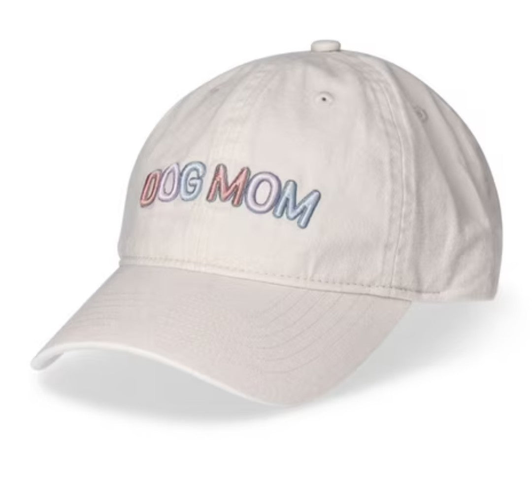 Time and Tru Women's Cotton Twill Dog Mom Baseball Hat, Mother of Pearl
