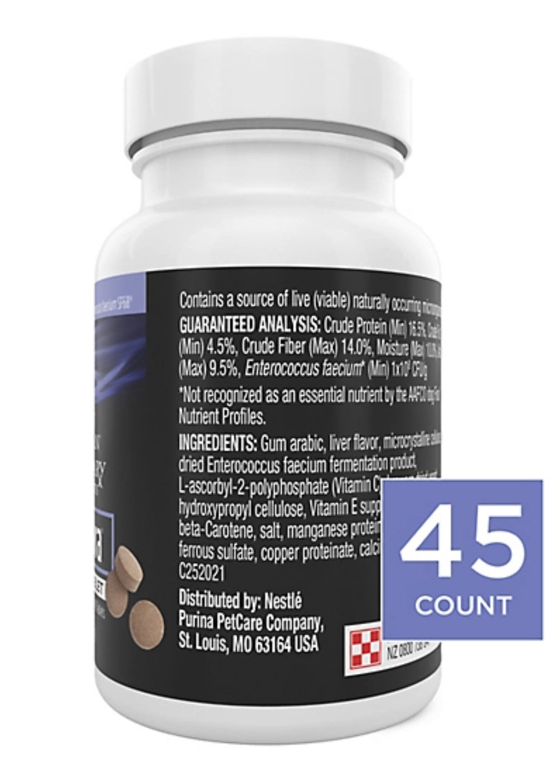 Purina Pro Plan FortiFlora Canine Probiotic Chewable Tablet Digestive Supplements for Dogs, 45 ct.