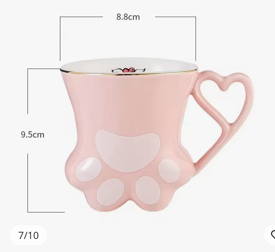 300ml Ceramic Cat Scratch Cup Mug Originality Cat's Paw Trace in Gold Ceramic Cup High Appearance Level Cup Teacup Couple Cup