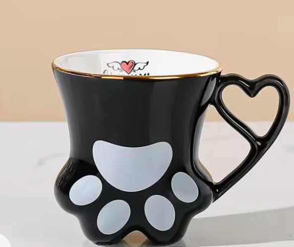 300ml Ceramic Cat Scratch Cup Mug Originality Cat's Paw Trace in Gold Ceramic Cup High Appearance Level Cup Teacup Couple Cup