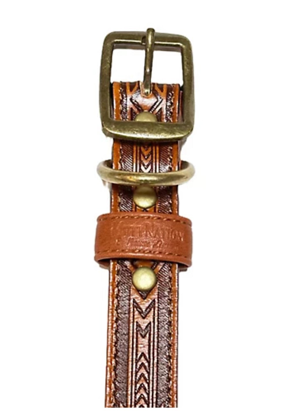 MuttNation Fueled by Miranda Lambert Tooled Leather Dog Collar MEDIUM