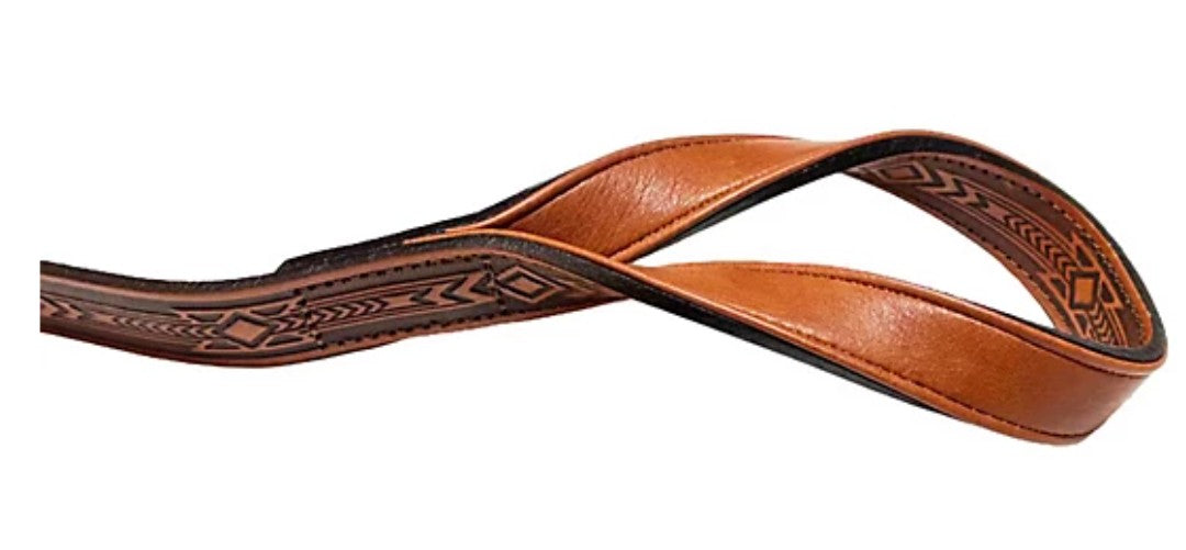 MuttNation Fueled by Miranda Lambert Tooled Leather Dog Leash, 5 ft.