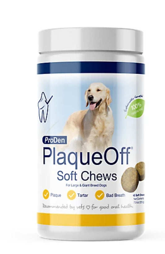 ProDen PlaqueOff Soft Dental Dog Chews for Large and Giant Breed Dogs, 45 count