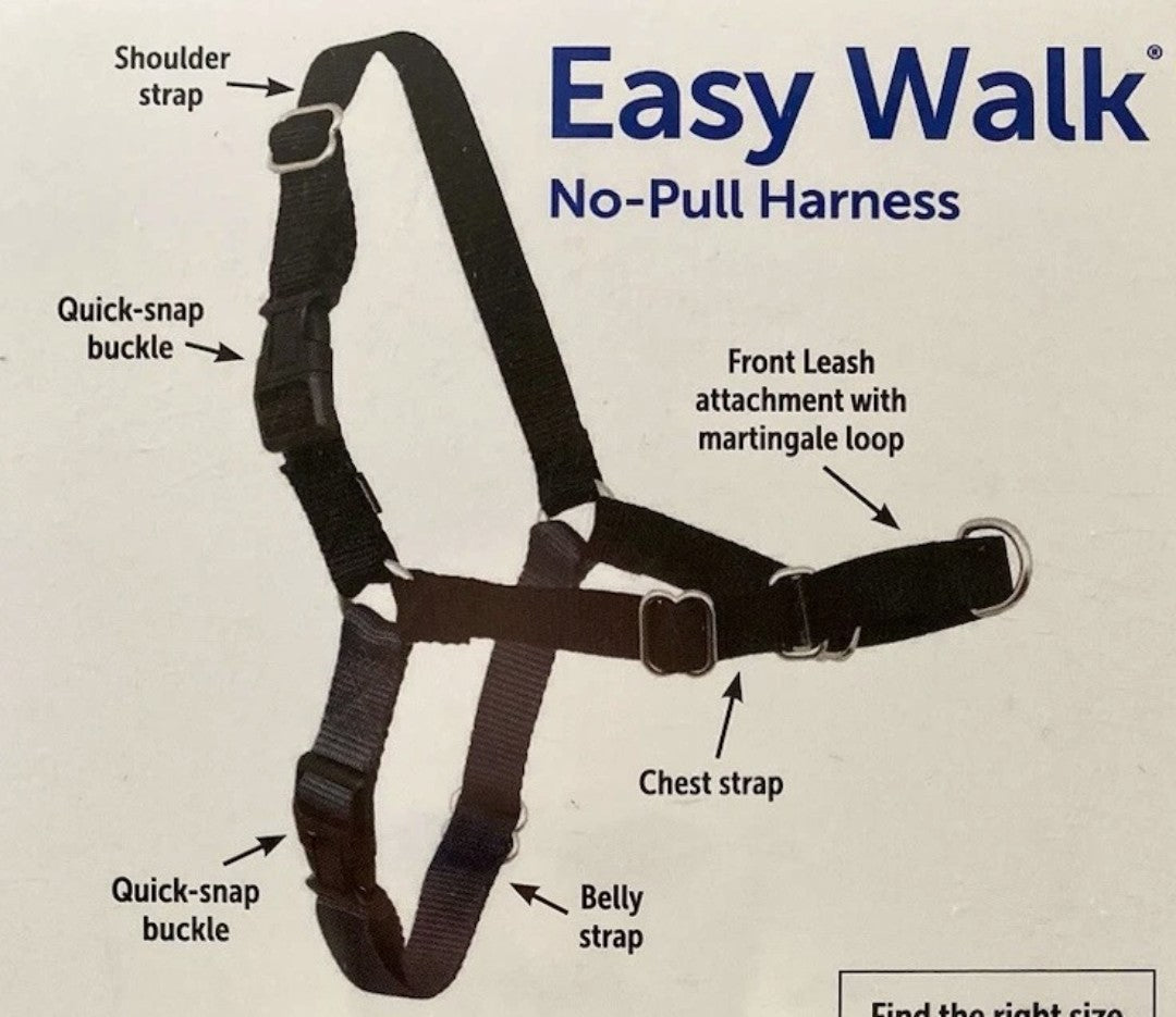 Easy Walk (Size - Small) No-Pull Harness Petsafe Black/Charcoal Adjustable