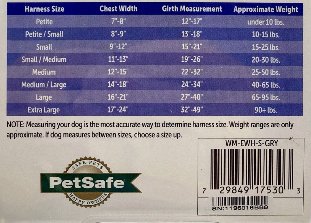 Easy Walk (Size - Small) No-Pull Harness Petsafe Black/Charcoal Adjustable