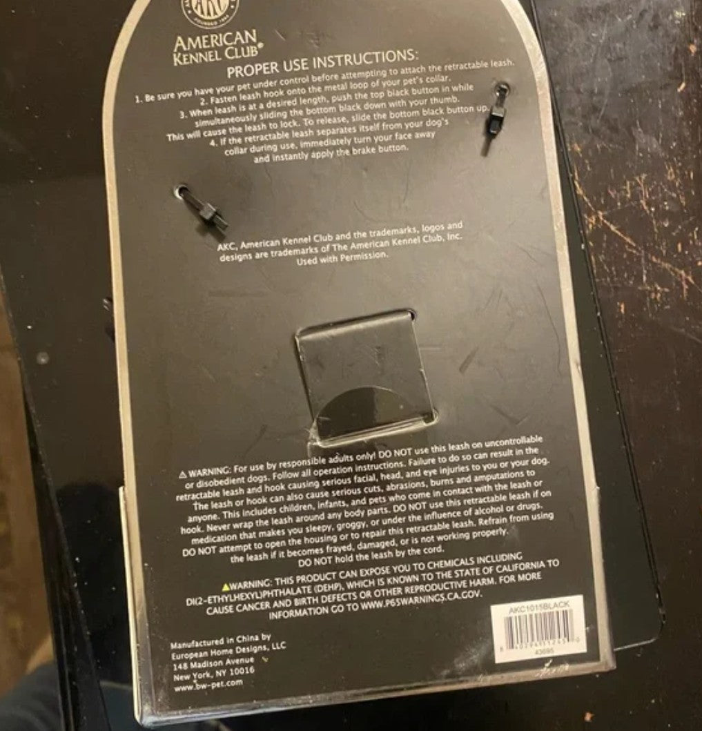 Retractable Dog Leash American Kennel Club 16.4 FT  Up to 55 LBS Red