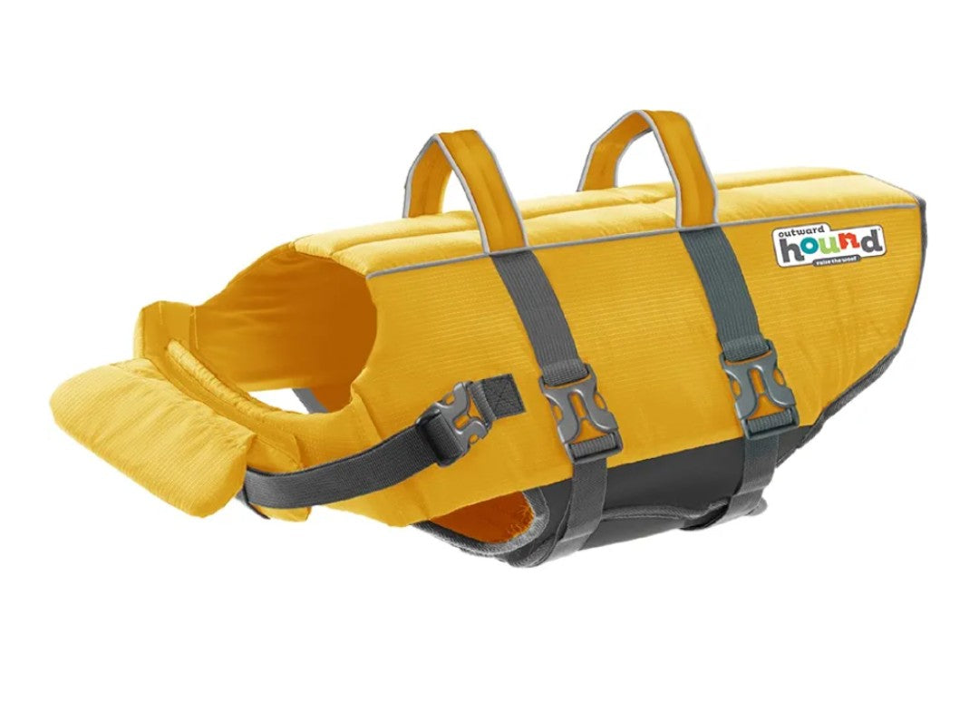 Outward Hound Granby Splash Dog Life Jacket, High-Buoyancy Dog Life Vest for Swimming, Boating, and Water Safety, Large, Yellow