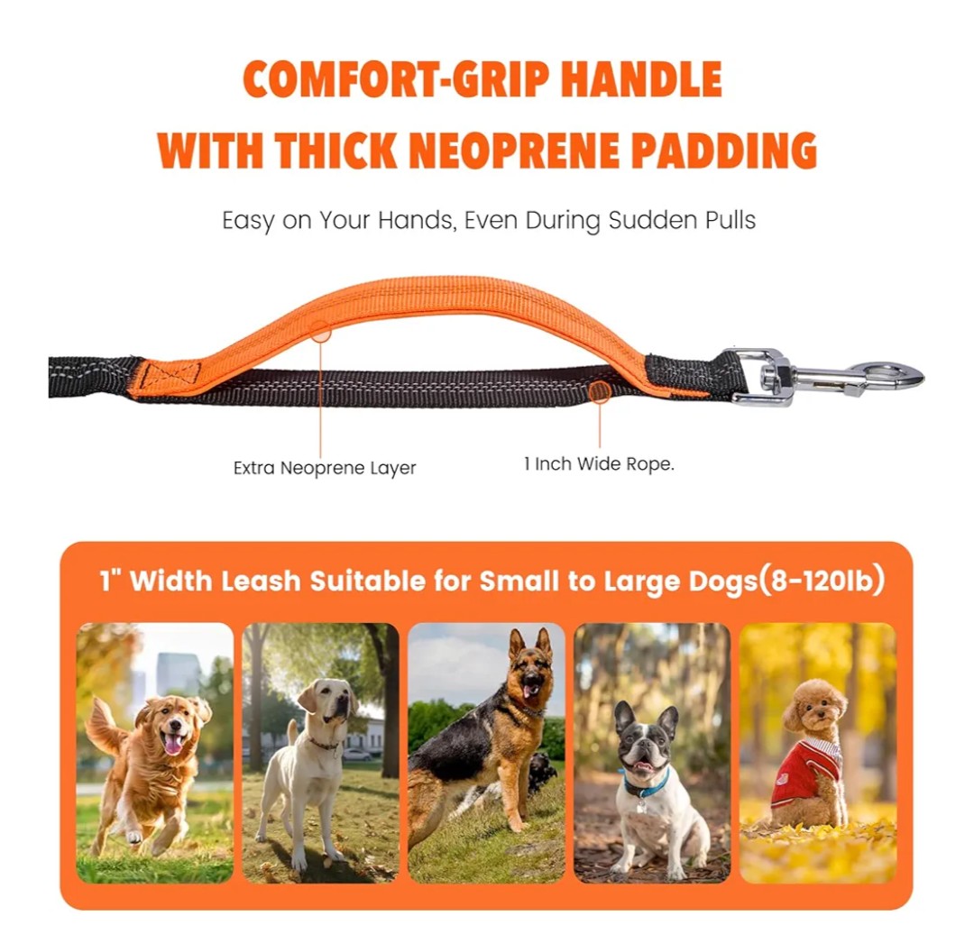 Hands Free Dog Leash with Lightweight Sports Waist Pack, for Small,Medium,Large Dogs (8–120 lbs), Reflective Heavy Duty Bungee Leash with Your Dog, Running,Walking,Hiking(Green)