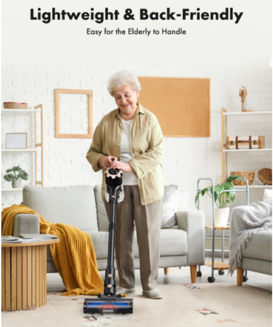 Trucozie 8-in-1 Lightweight Pet Stick Vacuum with 45mins Runtime (Black)