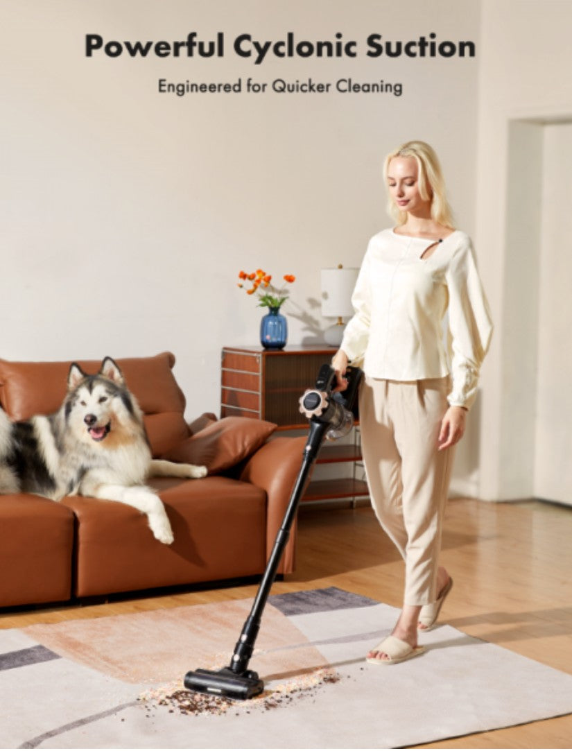 Trucozie 8-in-1 Lightweight Pet Stick Vacuum with 45mins Runtime (Black)