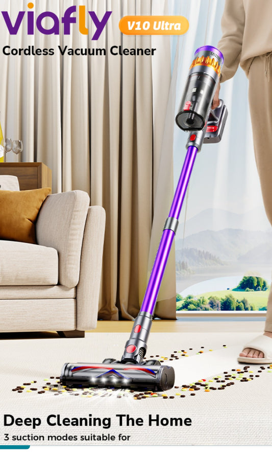 Cordless Vacuum Cleaner, 550W 48Kpa 70 Mins Vacuum Cleaners for Home, Self-Standing Stick Vacuum