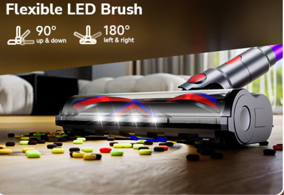 Cordless Vacuum Cleaner, 550W 48Kpa 70 Mins Vacuum Cleaners for Home, Self-Standing Stick Vacuum