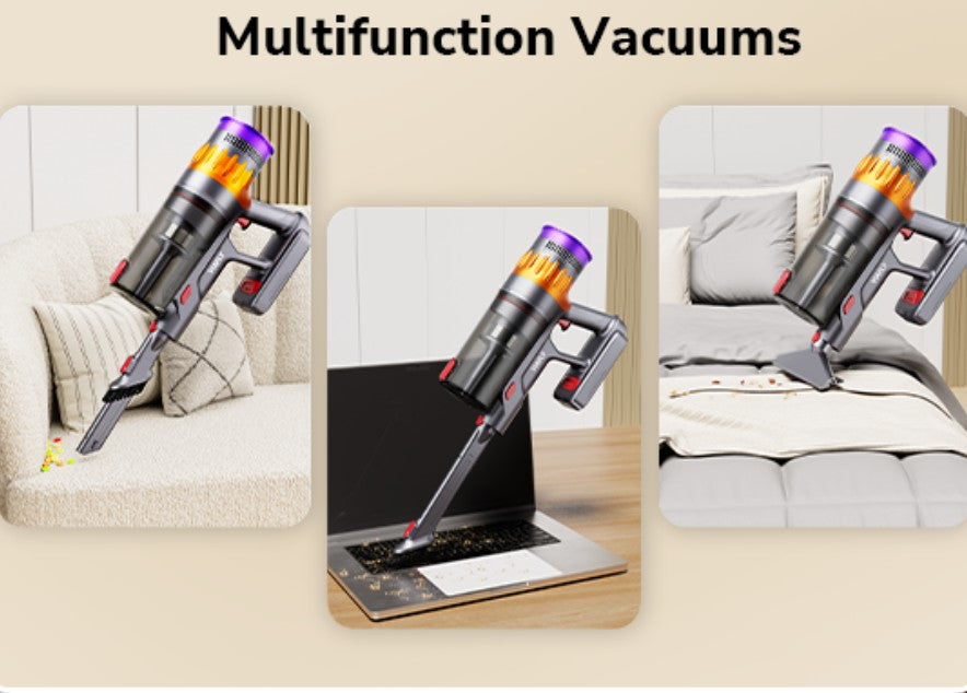 Cordless Vacuum Cleaner, 550W 48Kpa 70 Mins Vacuum Cleaners for Home, Self-Standing Stick Vacuum