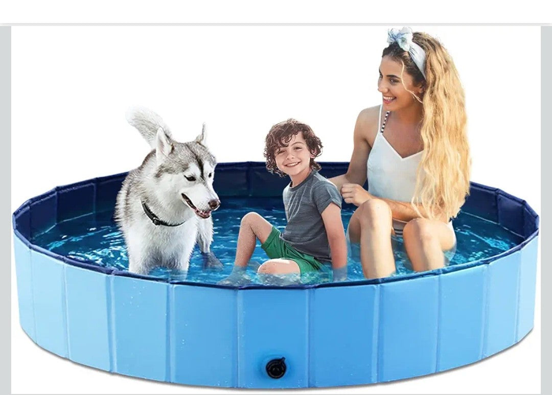 Jasonwell Foldable Dog Pool Collapsible Hard Plastic Swimming Pool Portable Kiddie/Pet Pool Doggie Wading Pool Bath Tub for Puppy Small Medium Large Dogs Cats and Kids 71"