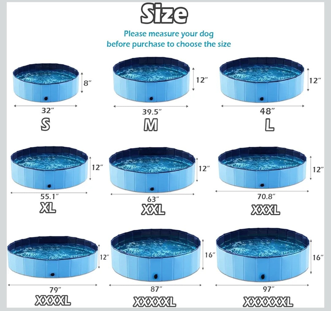 Jasonwell Foldable Dog Pool Collapsible Hard Plastic Swimming Pool Portable Kiddie/Pet Pool Doggie Wading Pool Bath Tub for Puppy Small Medium Large Dogs Cats and Kids 71"