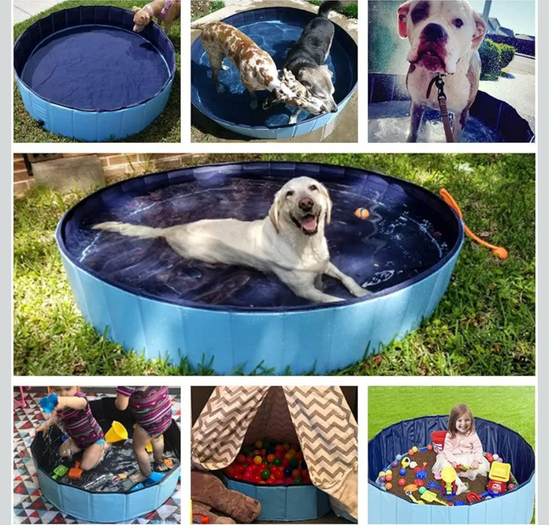 Jasonwell Foldable Dog Pool Collapsible Hard Plastic Swimming Pool Portable Kiddie/Pet Pool Doggie Wading Pool Bath Tub for Puppy Small Medium Large Dogs Cats and Kids 71"