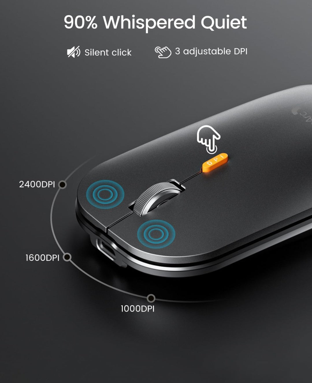 ProtoArc Backlit Bluetooth Keyboard and Mouse for Mac, KM100-A Multi-Device Wireless Keyboard Mouse