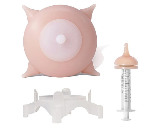 Doggiema puppy's feeders Nipple Feeder Puppy Feeding Milk replacer Nursing Station puppy's Bottles Dongdong pet (M Size Bowl Small Dog)