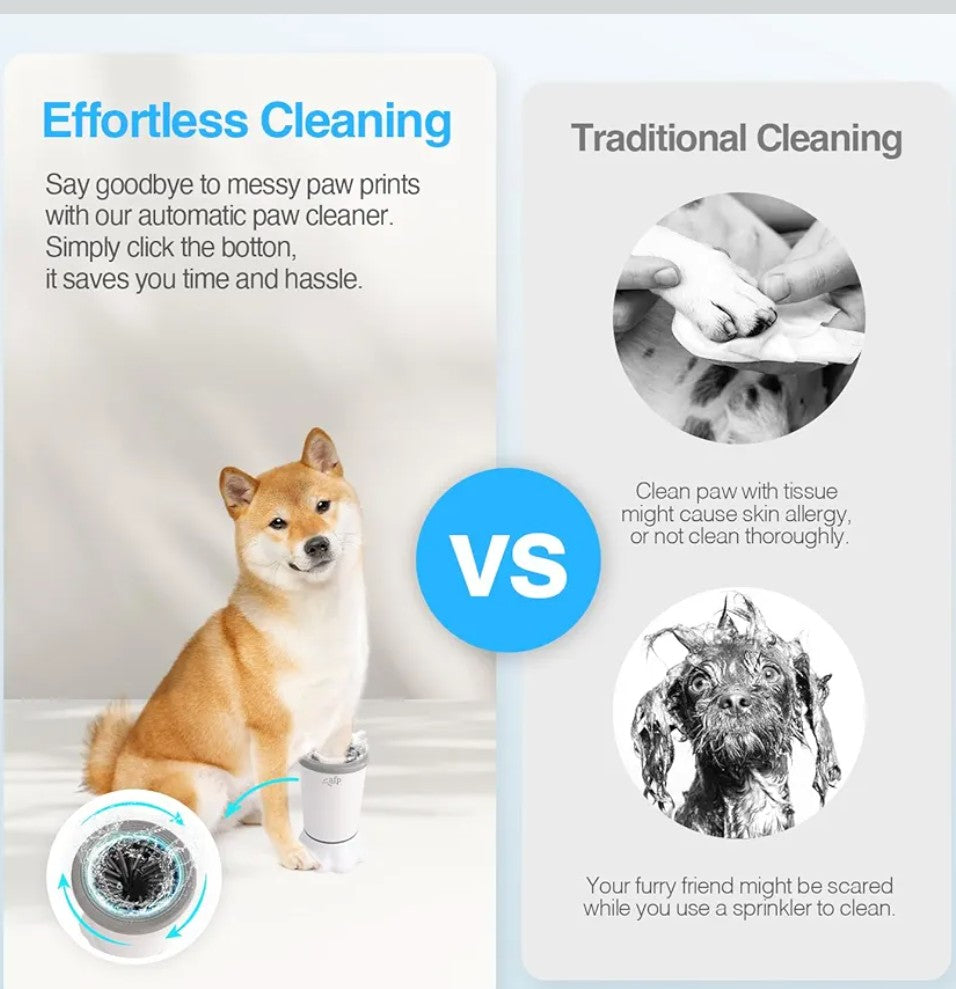 ALL FOR PAWS Low Noise Automatic Dog Paw Cleaner Electric Dog Paw Washer Cup for Dog Muddy Claws, USB Rechargeable Pet Foot Washer for Small and Medium-Sized Dogs