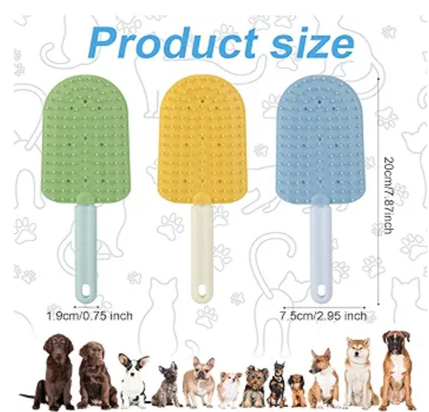 3pcs Cat Tongue Combs, Double Sided Cat Grooming Tongue Brush with Comfort Grip Handle Cat Tongue Licking Hair Comb Pets Shedding Brush for Grooming Hairballs & Keeping Clean