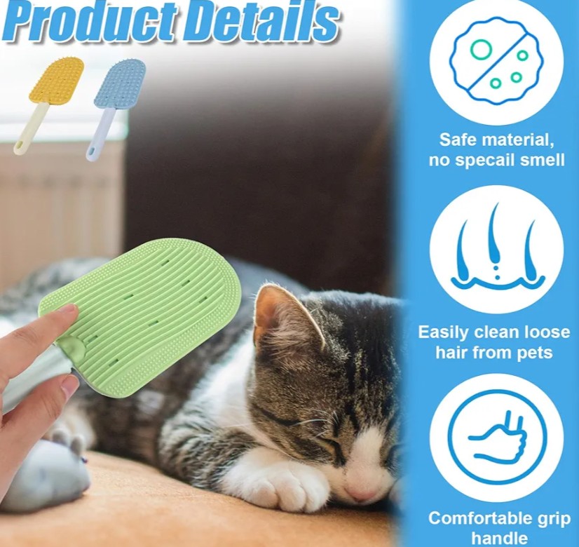 3pcs Cat Tongue Combs, Double Sided Cat Grooming Tongue Brush with Comfort Grip Handle Cat Tongue Licking Hair Comb Pets Shedding Brush for Grooming Hairballs & Keeping Clean