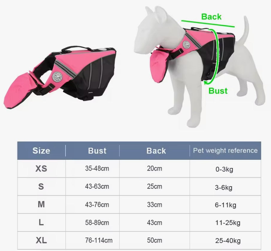 Big Dog Life Jacket Dog Swim Supplies Pet Swimwear Clothes Vest for Small Dog PURPLE