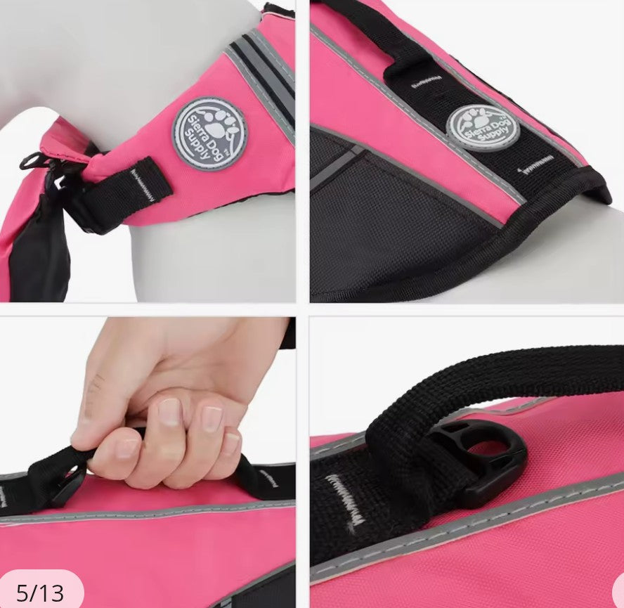 Big Dog Life Jacket Dog Swim Supplies Pet Swimwear Clothes Vest for Small Dog PURPLE