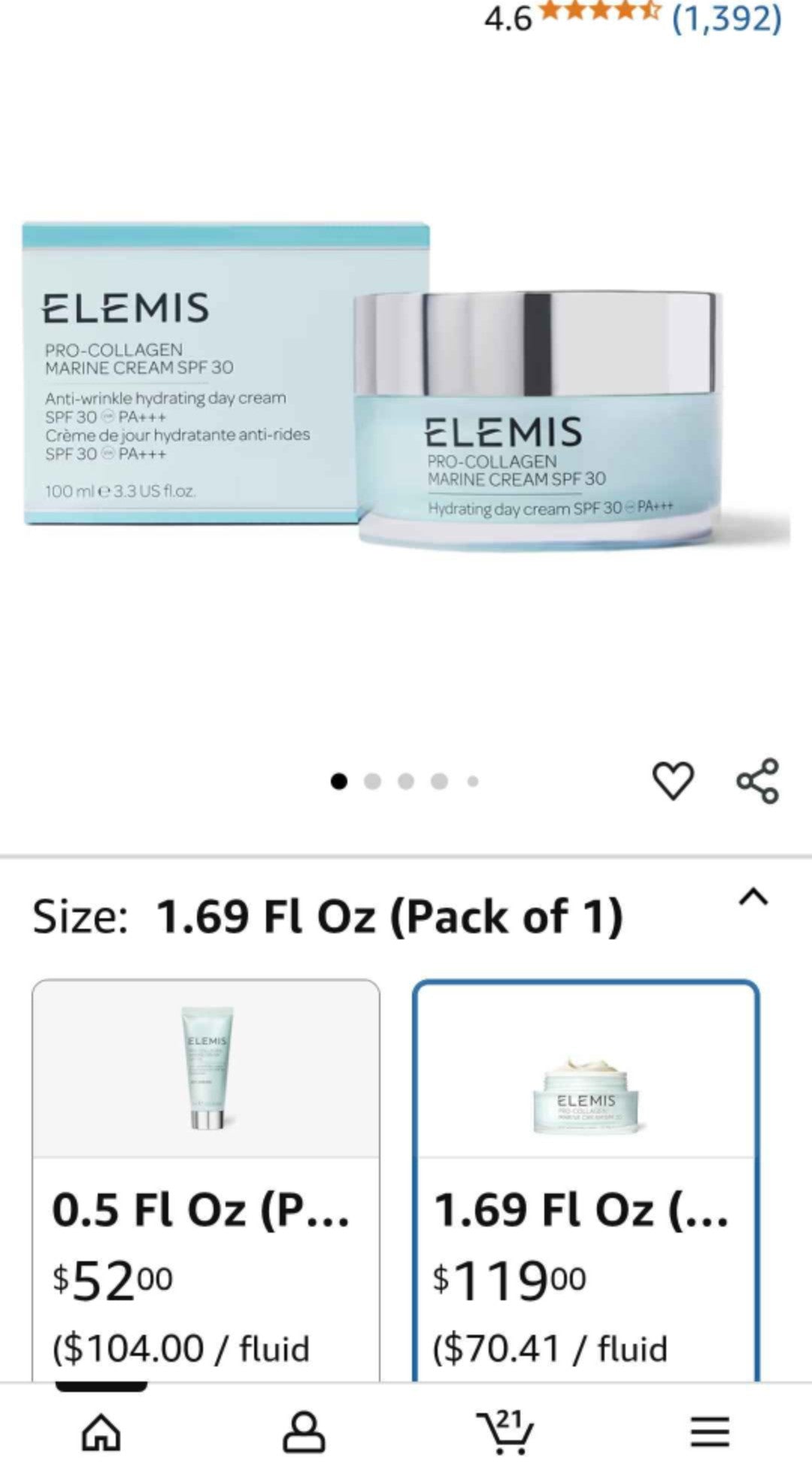 ELEMIS Pro-Collagen Marine Cream SPF 30, Lightweight Anti-Wrinkle Daily Facial Moisturizer.