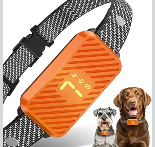 Dog Bark Collar for Large Medium Small Dogs, Effective No-Bark Collar, Smart Barking Collar, Rechargeable Bark Collar with 7-Level Sensitivity, 3 Beep & Vibration Modes, Waterproof, Orange