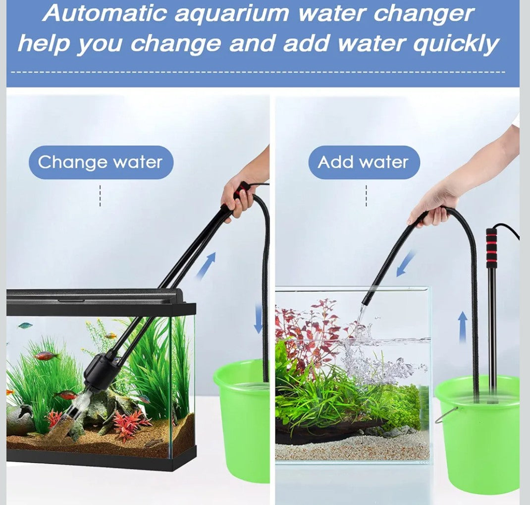 AQQA Electric Aquarium Gravel Cleaner, 6 in 1 Automatic Fish Tank Cleaning Tools Gravel Vacuum for Aquarium, Suitable for Change Water Wash Sand Water Filter and Water Circulation (320GPH, 20W)