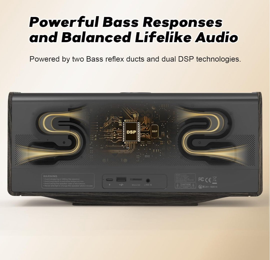 DOSS SoundBox Ultra Bluetooth Speaker with 2.1 Channel Audio, 80W Superior Sound with Deep Bass, Two DSP Technologies, 18H Playtime, BT 5.3, Wireless for Home, Office, Livingroom