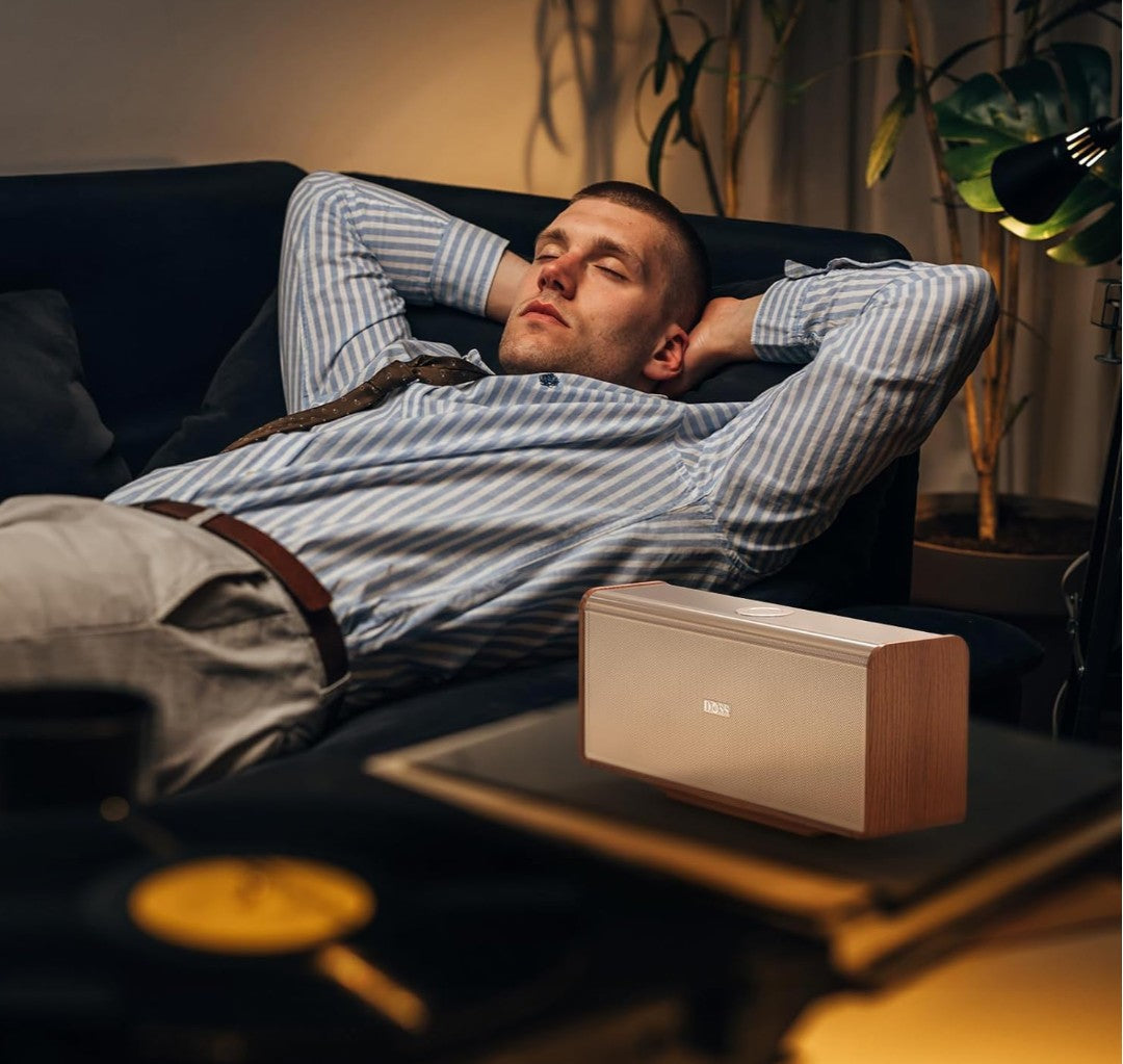 DOSS SoundBox Ultra Bluetooth Speaker with 2.1 Channel Audio, 80W Superior Sound with Deep Bass, Two DSP Technologies, 18H Playtime, BT 5.3, Wireless for Home, Office, Livingroom