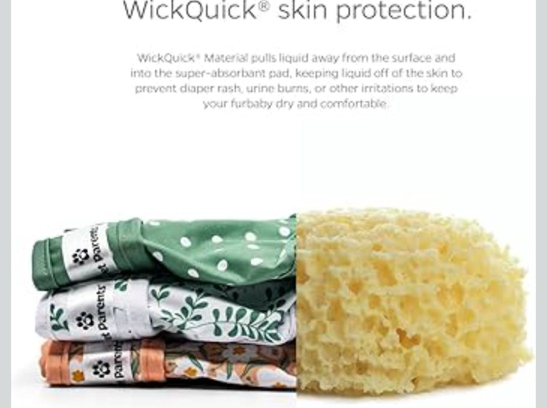 Pet Parents® Washable Dog Diapers (3pack) + Extendrs® of Durable Doggie Diapers, Premium Dog Diapers Female (Small, Daisy)