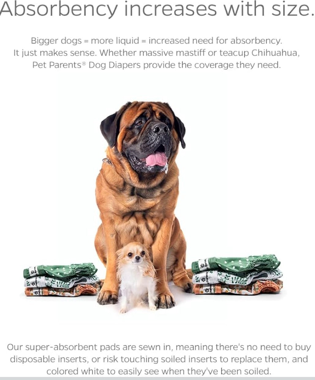 Pet Parents® Washable Dog Diapers (3pack) + Extendrs® of Durable Doggie Diapers, Premium Dog Diapers Female (Small, Daisy)